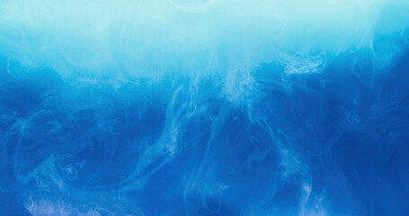 Color smoke abstract background. Sky cloud. Ethereal air. Blue white color paint water fume...