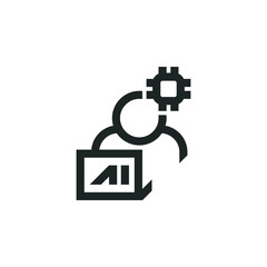Artificial Intelligence (AI) Programmers icon isolated on white background