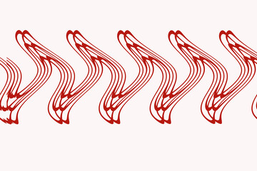 set of red and white ribbons background