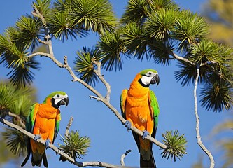 a beautiful shot of a green parrot sitting on a branch