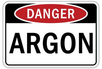 Argon chemical hazard sign and labels