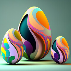 Holiday Easter eggs background Colorful Festive Easter Abstractly Decorated Eggs