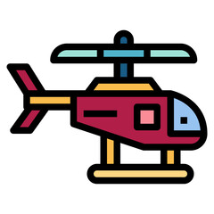 helicopter news filled outline icon style