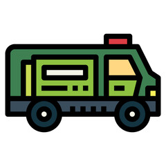 newspaper van filled outline icon style