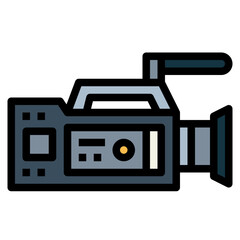 video camera filled outline icon style
