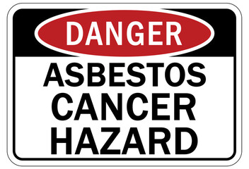 Asbestos chemical hazard sign and labels asbestos cancer hazard