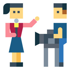 news reporter flat icon style