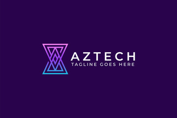 Aztec Technology Abstract Geometric Shape Pattern Symbol Logo App Creative Digital Media Business