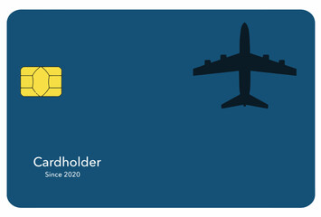 Here is a credit card that offers perks for travelers. This is a vector.