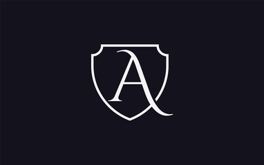 Shield and protection logo design for security and technology company with the letters and alphabets