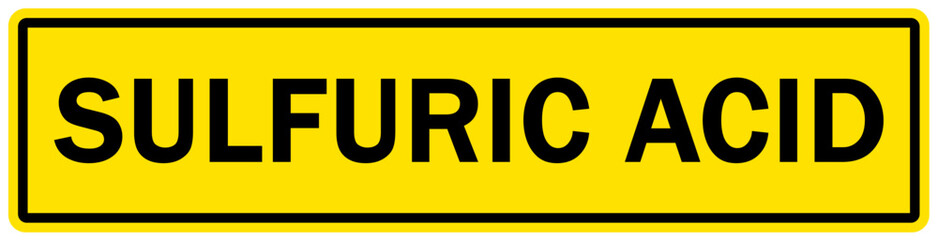 Sulfuric acid chemical warning sign and labels