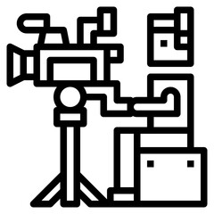 video man line icon style