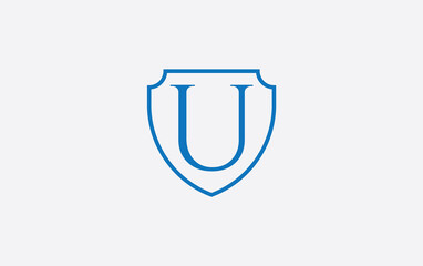 Shield and protection logo design for security and technology company with the letters and alphabets