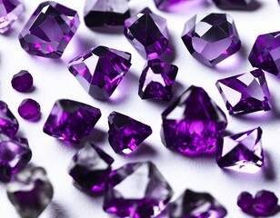 amethyst gem on white background