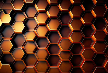 3d illustration of hexagons pattern. Ai generated