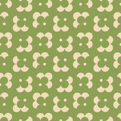 70's retro seamless wallpaper pattern material, vector mid century 50s 60s illustration. Funky floral flower daisy texture - 578051075