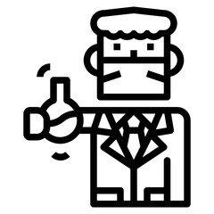 scientist line icon style