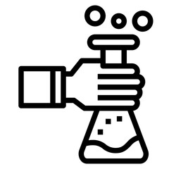 erenmeyer flask line icon style