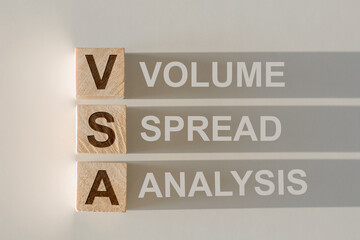 VSA is an abbreviation of the Volume Spread Analysis - the text is written on wooden cubes