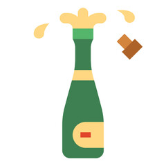 champagne flat icon style