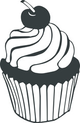 Cupcake with cherry on top