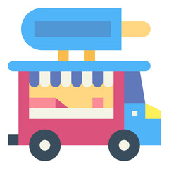 ice cream truck flat icon style