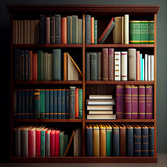 There are many books on the bookshelf in the library. AI generated