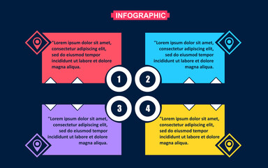location design elements, Vector infographic template. Data visualization with four steps and options.