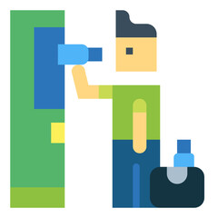 reverse vending machine flat icon style