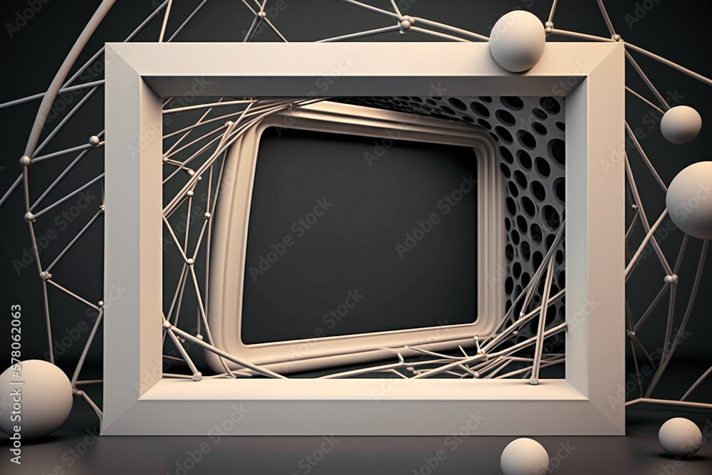 Poster white digital web frame with empty copy space generative ai