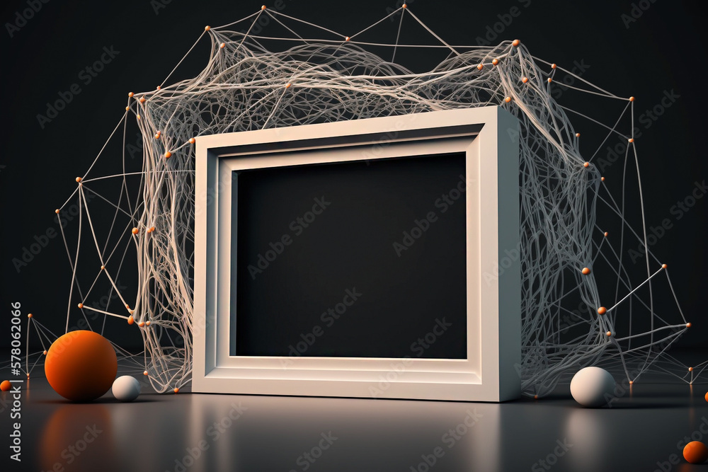 Poster white digital web frame with empty copy space generative ai