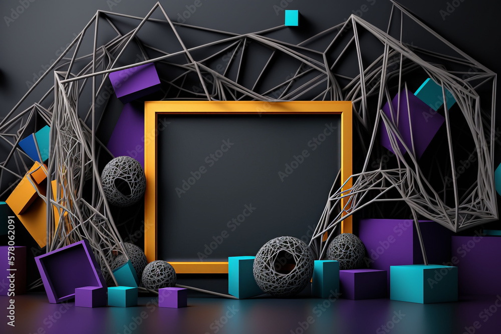 Poster internet web gray frame copy space generative ai