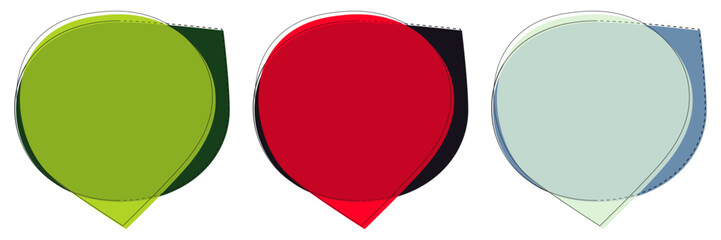 Bubble banners, isolated on white background, vector elements