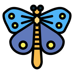 Obraz premium butterfly filled outline icon style