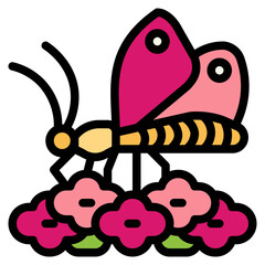 butterfly filled outline icon style