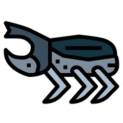 beetle filled outline icon style