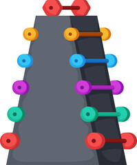 Contemporary fitness equipment, healthy lifestyle. set of various colored exercise equipment, Colorful dumbell on the stand,Colorful barbell stand on a pedestal.