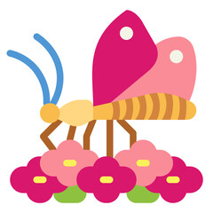 butterfly flat icon style