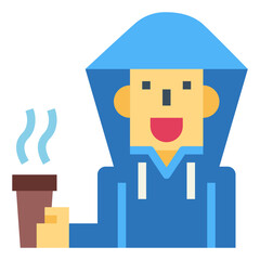 rainy flat icon style