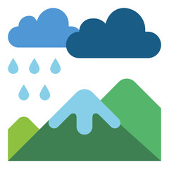 rainy flat icon style