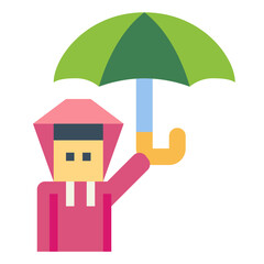 Fototapeta premium rainy flat icon style