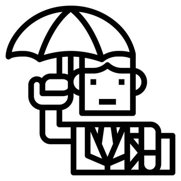 salaryman line icon style
