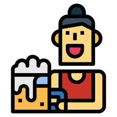 drinking filled outline icon style
