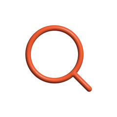 3d search icon in orange color