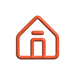 Home icon isolated 3d design illustration