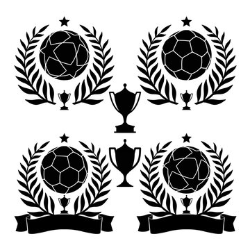 Football emblem with a ball