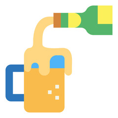 beer pour flat icon style