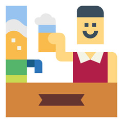 beer tower flat icon style