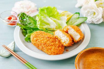 夕食のカニクリームコロッケ