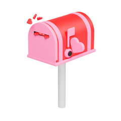 Mailbox Love 3d illustration